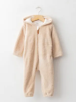 Hooded Long Sleeve Baby Girl Zipper Jumpsuit