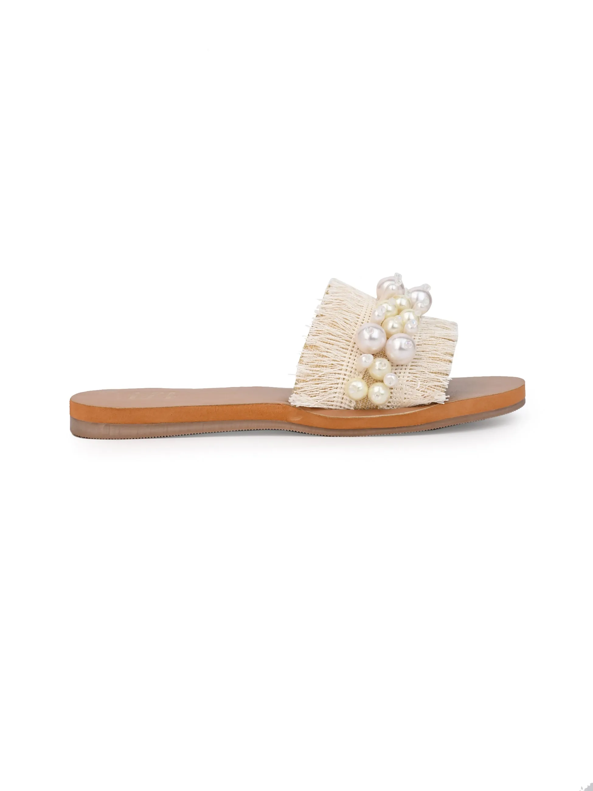 Hydes and Hues Women White Pearl Flats
