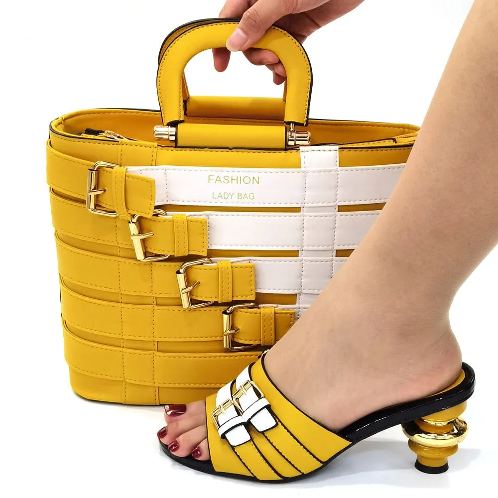 Italian Leather Shoes And Bag Sets