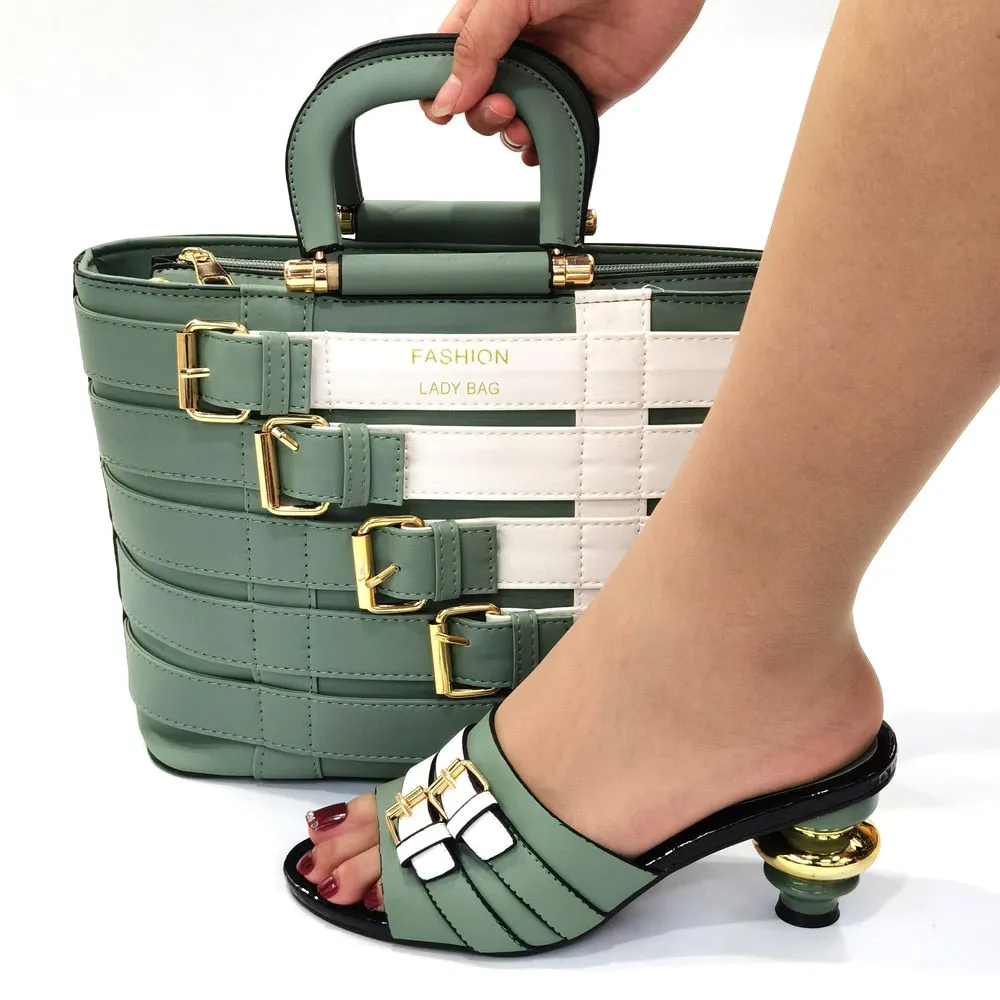 Italian Leather Shoes And Bag Sets