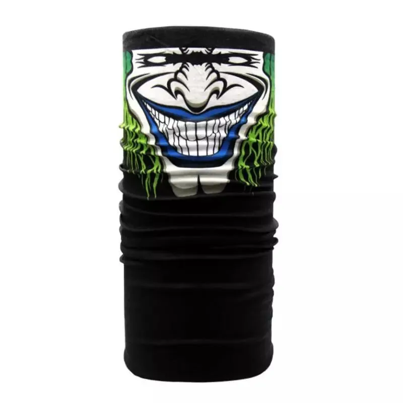 Joker Clown Skull Mask Half Face Bandana Scarf