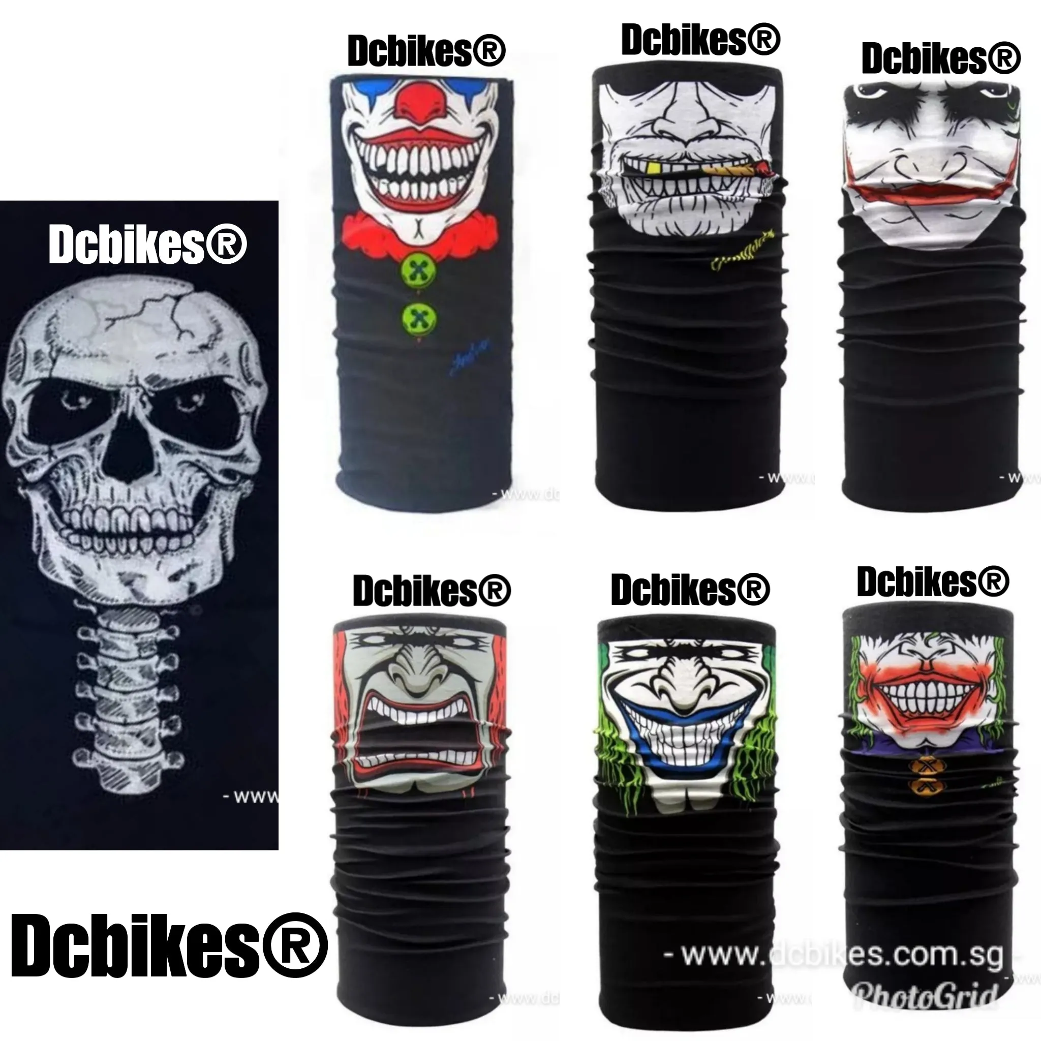 Joker Clown Skull Mask Half Face Bandana Scarf