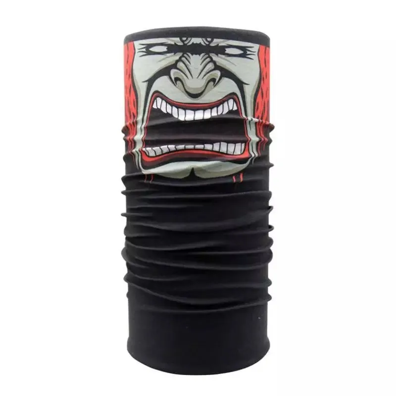 Joker Clown Skull Mask Half Face Bandana Scarf