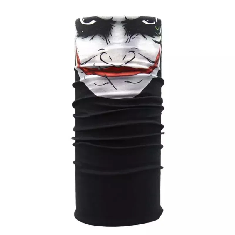 Joker Clown Skull Mask Half Face Bandana Scarf