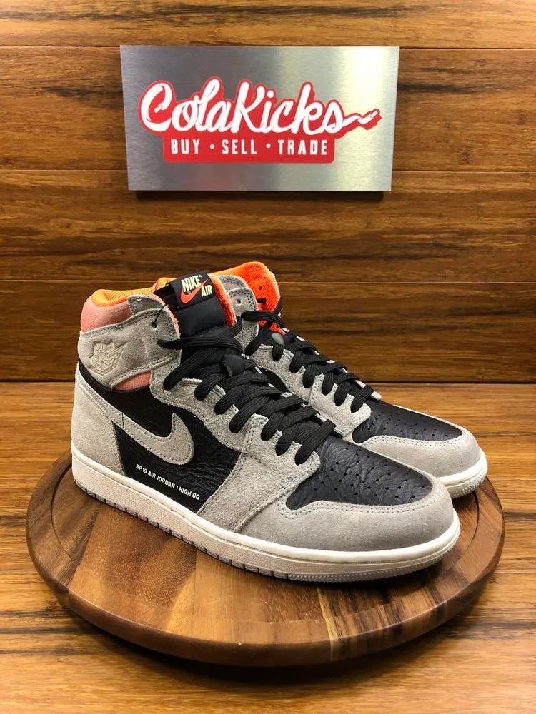 Jordan 1 Retro High Neutral Grey Hyper Crimson