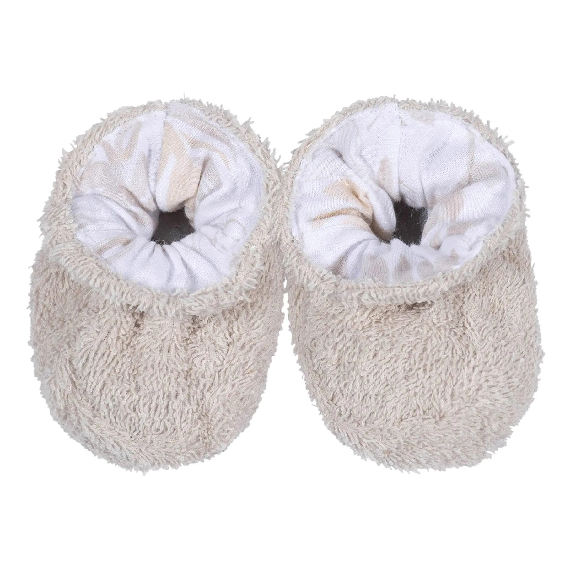 Just Born 2 Piece Baby Neutral Natural Leaves Bathrobe & Booties Set