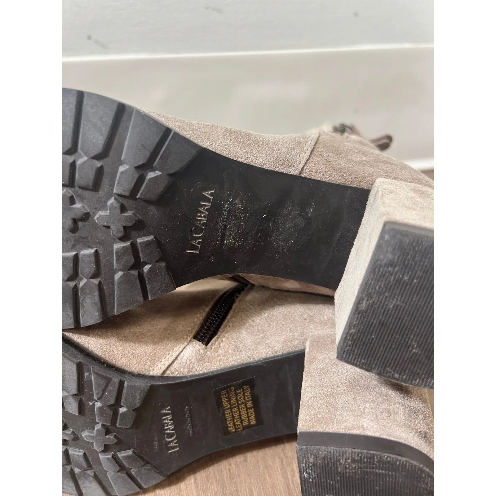 La Cabala Tan Heeled Booties Sz 38