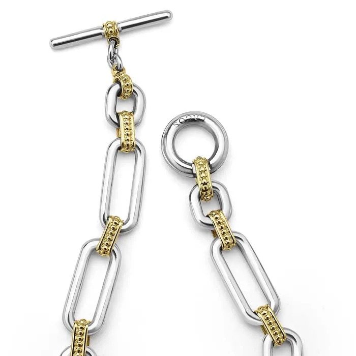 LAGOS Diamond Station Link Bracelet in 18K Yellow Gold and Sterling Silver
