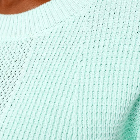 Laurie Felt Women's Top Sweater Sz XXS Cotton Short Sleeve Mint (Green)