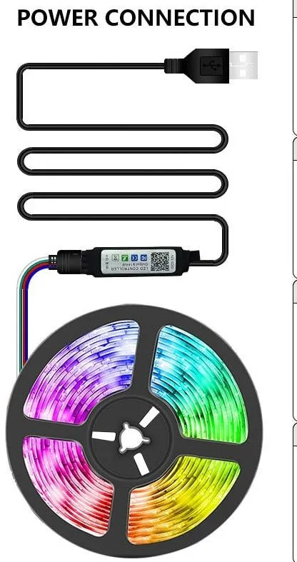 LED Strip BackLight USB Bluetooth RGB 5V Flexible Tape Ribbon For TV Desktop Screen