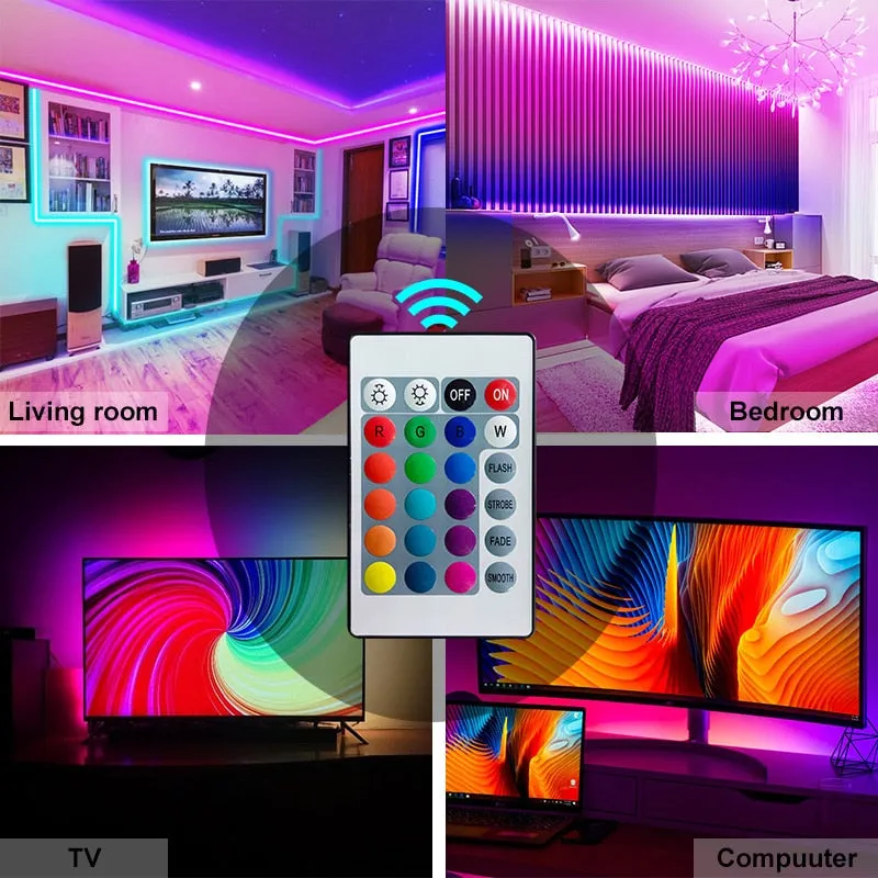 LED Strip BackLight USB Bluetooth RGB 5V Flexible Tape Ribbon For TV Desktop Screen