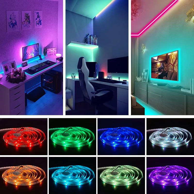 LED Strip BackLight USB Bluetooth RGB 5V Flexible Tape Ribbon For TV Desktop Screen