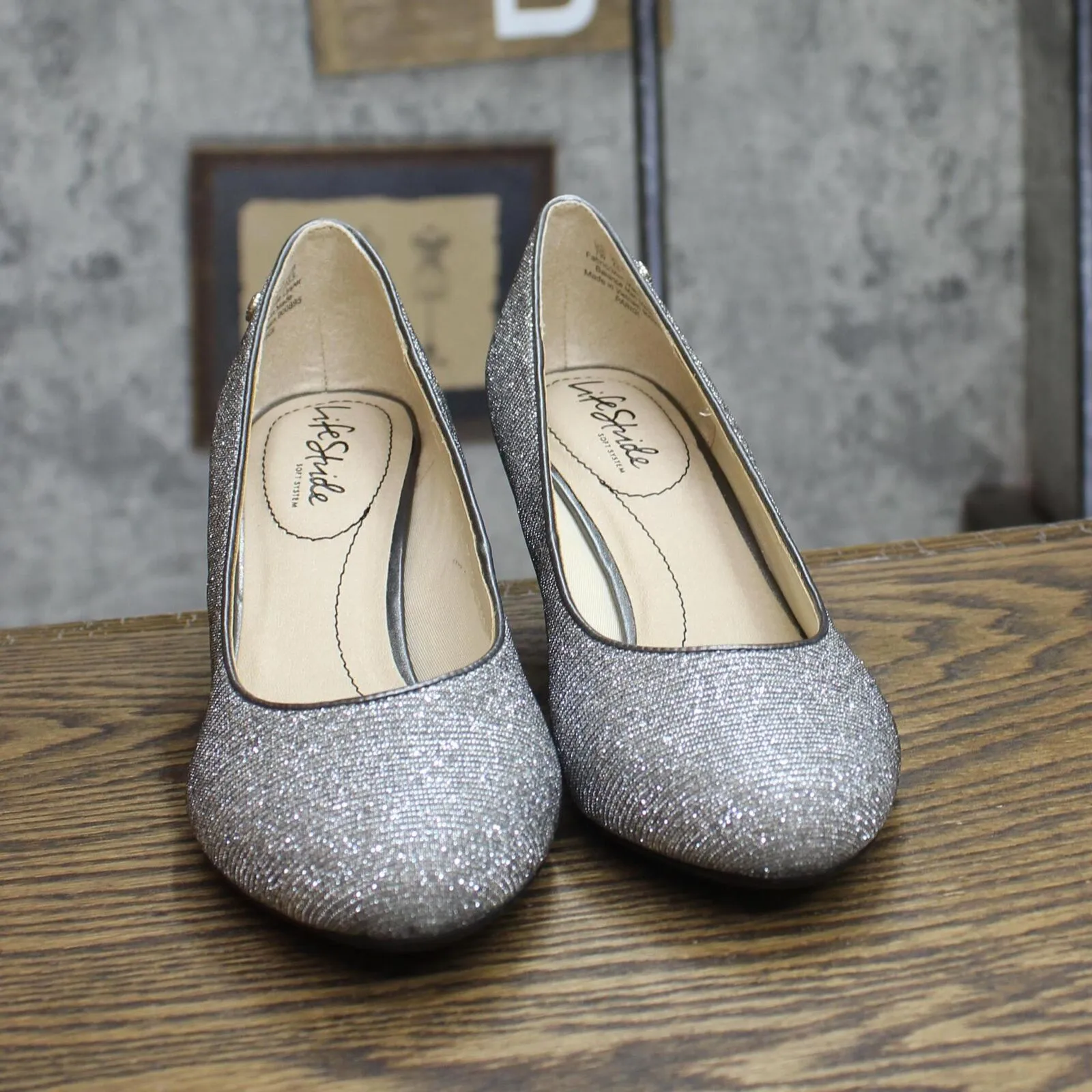 Lifestride Womens Parigi Heels Pumps 6527212 Pewter Gray 7W