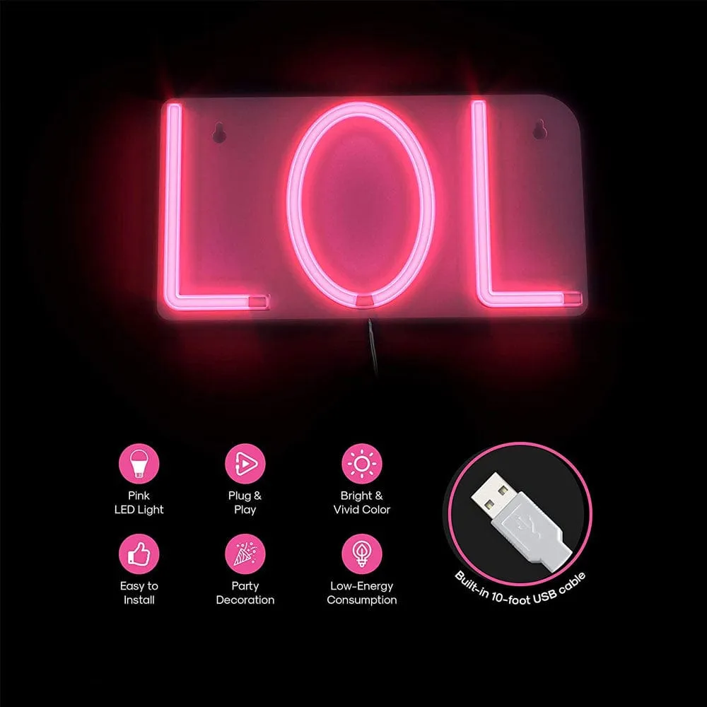 LOL Neon LED Wall Light