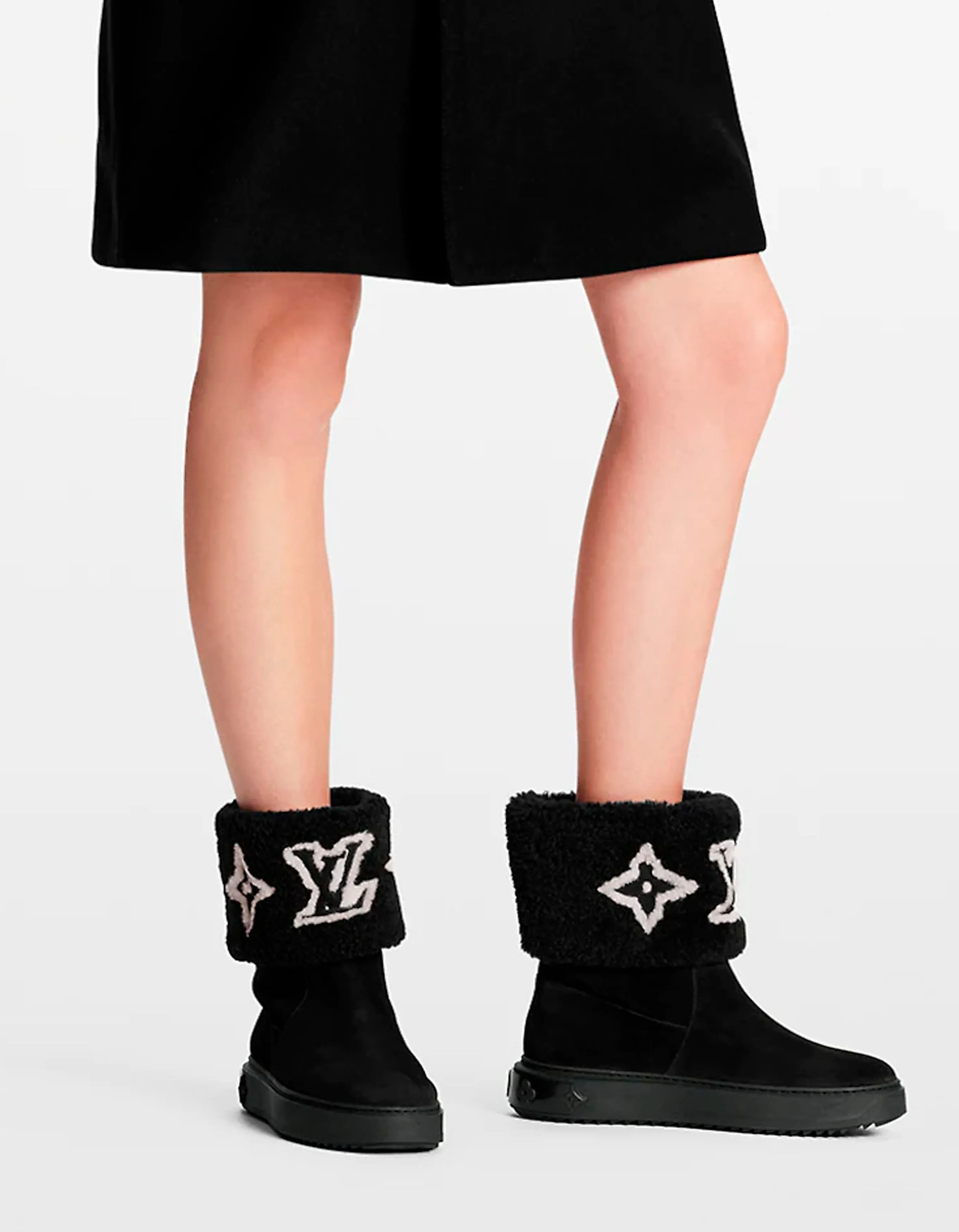 Louis Vuitton NEW Suede/Shearling Snowdrop Flat Ankle Boots sz 39