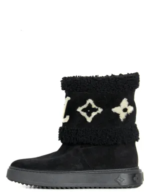 Louis Vuitton NEW Suede/Shearling Snowdrop Flat Ankle Boots sz 39