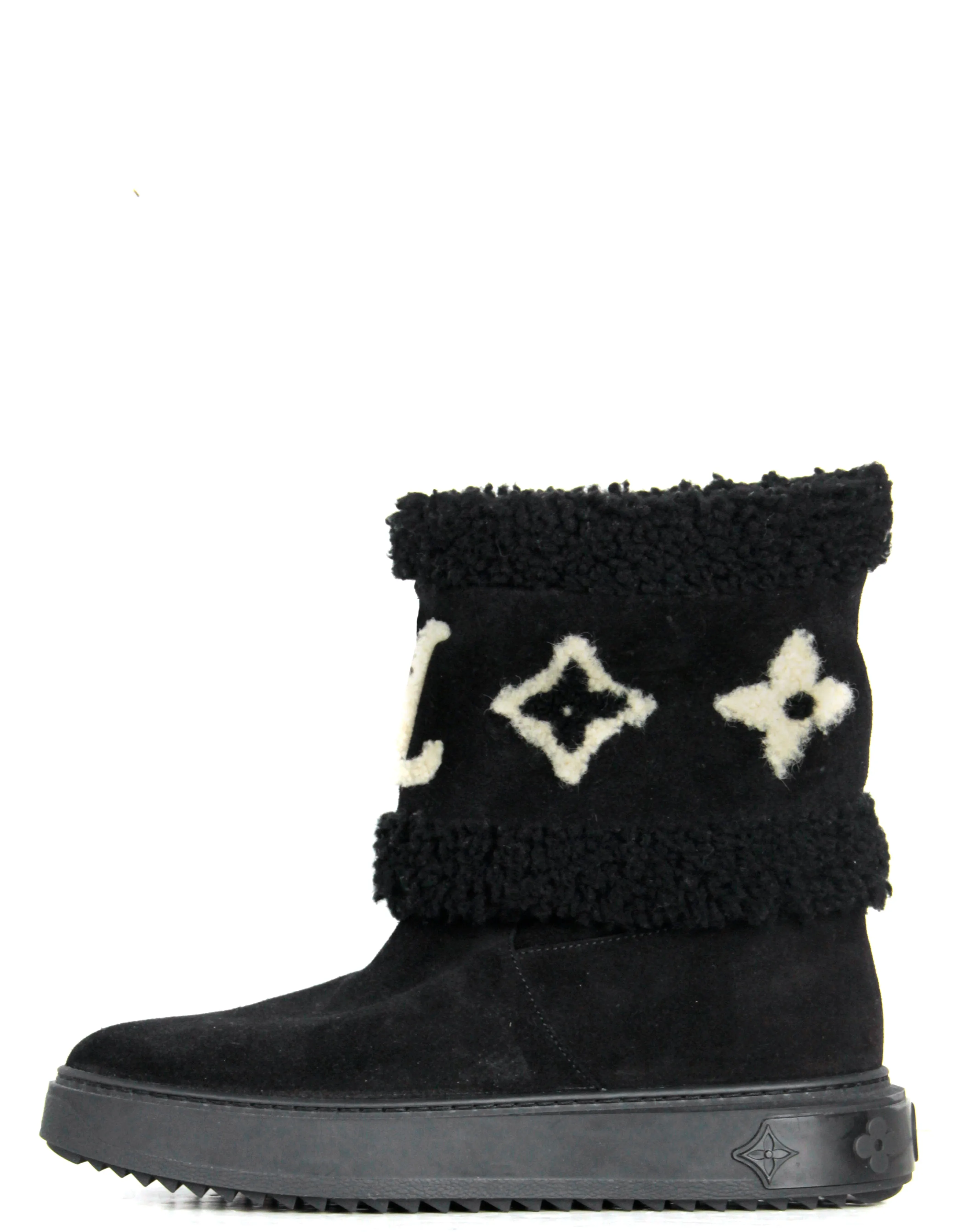 Louis Vuitton NEW Suede/Shearling Snowdrop Flat Ankle Boots sz 39