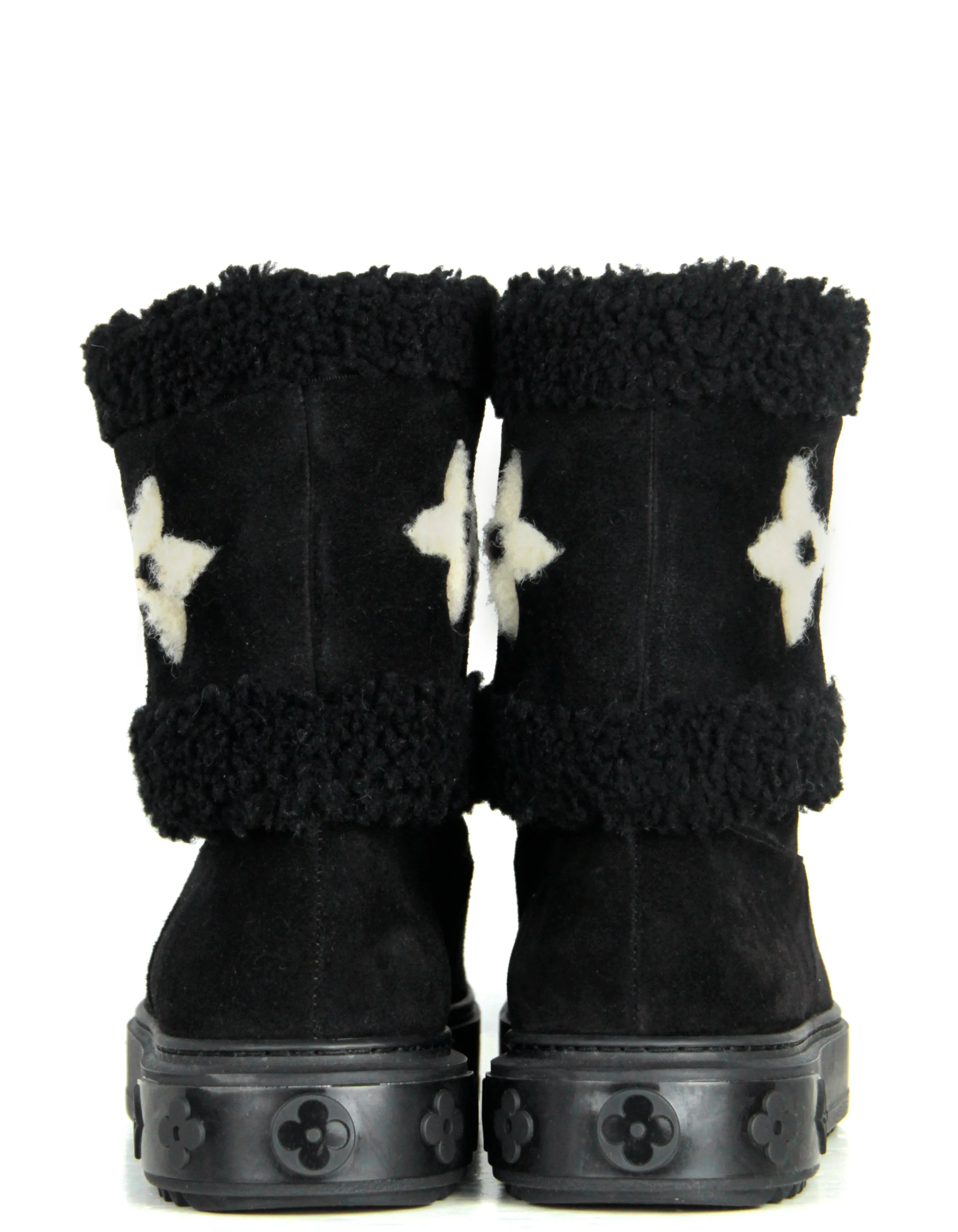 Louis Vuitton NEW Suede/Shearling Snowdrop Flat Ankle Boots sz 39