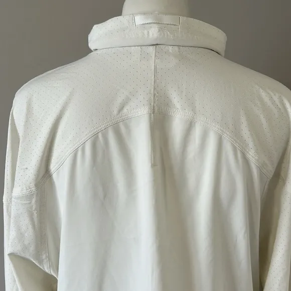 Lululemon In Depth Jacket Lace Antique White Sweat Wicking Full Zip Sz XS