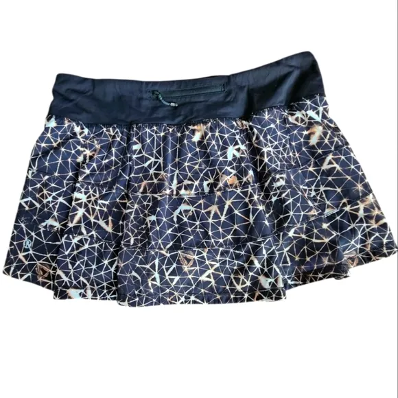Lululemon Pace Rival Skirt II *4-way Stretch Sugar Crush Multi / Black Size 8
