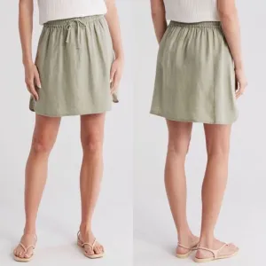 Madewell | Curved Hem Linen-Blend Mini Skirt