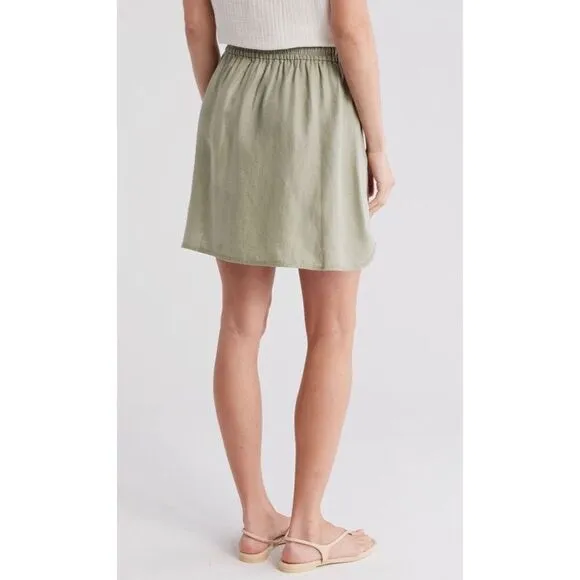 Madewell | Curved Hem Linen-Blend Mini Skirt