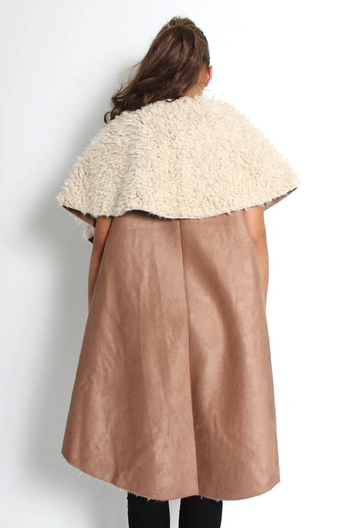 Marissa Camel Suede Fur Lined Gillet