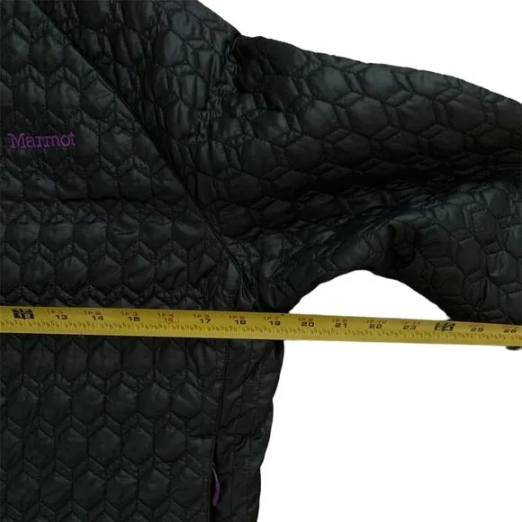 Marmot Black &amp; Purple Quilted Puffer Coat Jacket ~ Large