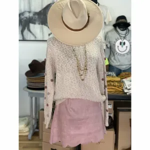 Mauve suede skirt
