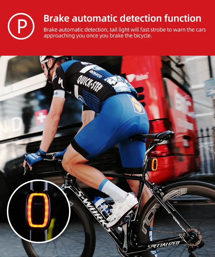 MEILAN X6 BIKE REAR LIGHT SMART BRAKE DETECTION
