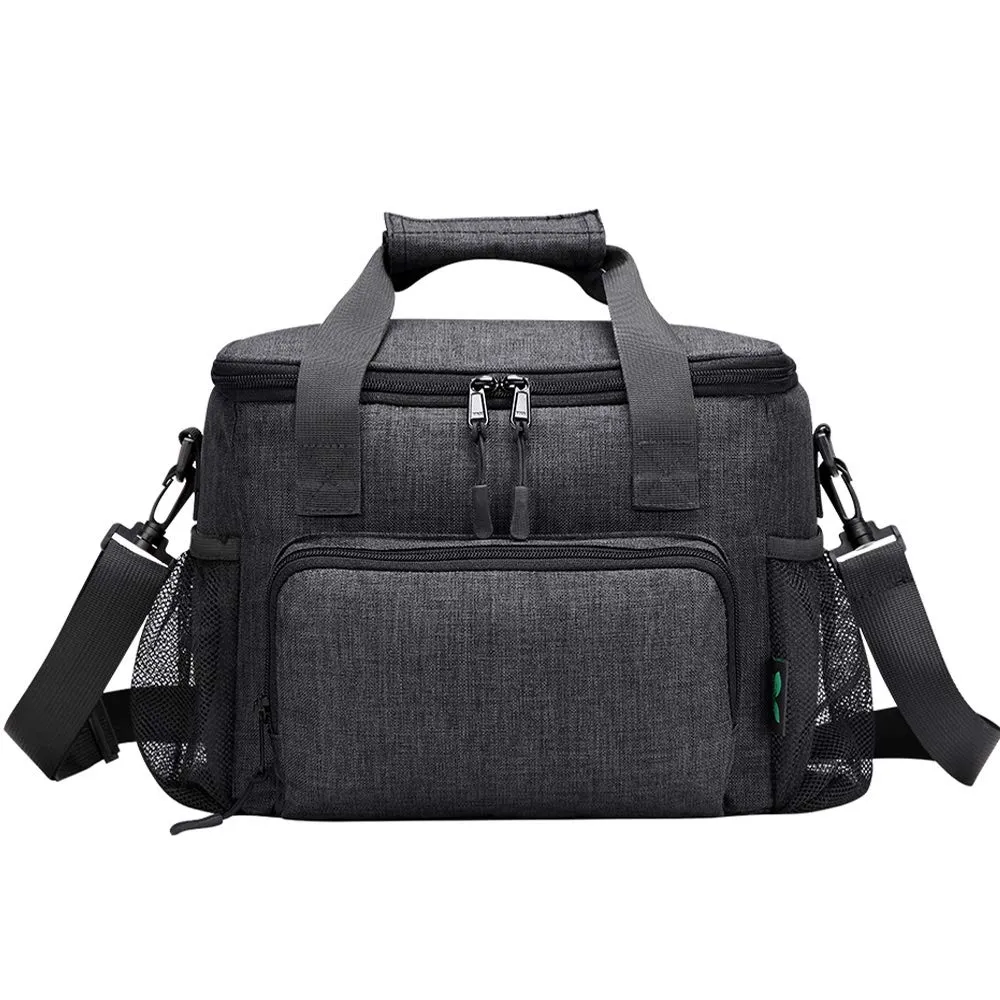 Mens Lunch Bag, 18 Cans Large Leak-proof Insulated Lunch Box, Soft Adult Big Lunch Bag with Shoulder Strap and Side Pocket for Work and Outdoor by F40C4TMP