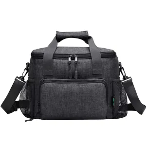 Mens Lunch Bag, 18 Cans Large Leak-proof Insulated Lunch Box, Soft Adult Big Lunch Bag with Shoulder Strap and Side Pocket for Work and Outdoor by F40C4TMP