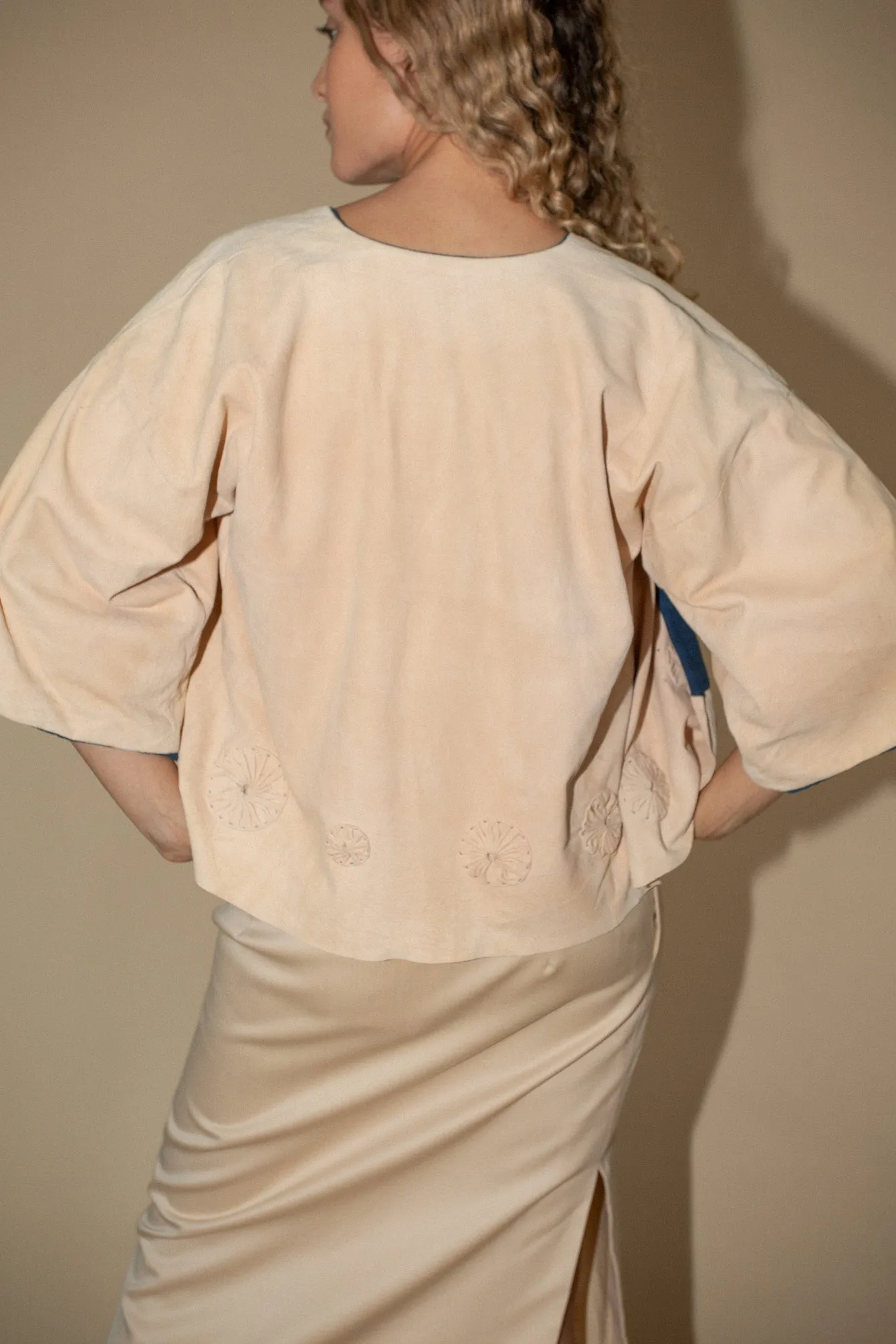 Milena Silvano Suede Kimono in Pink