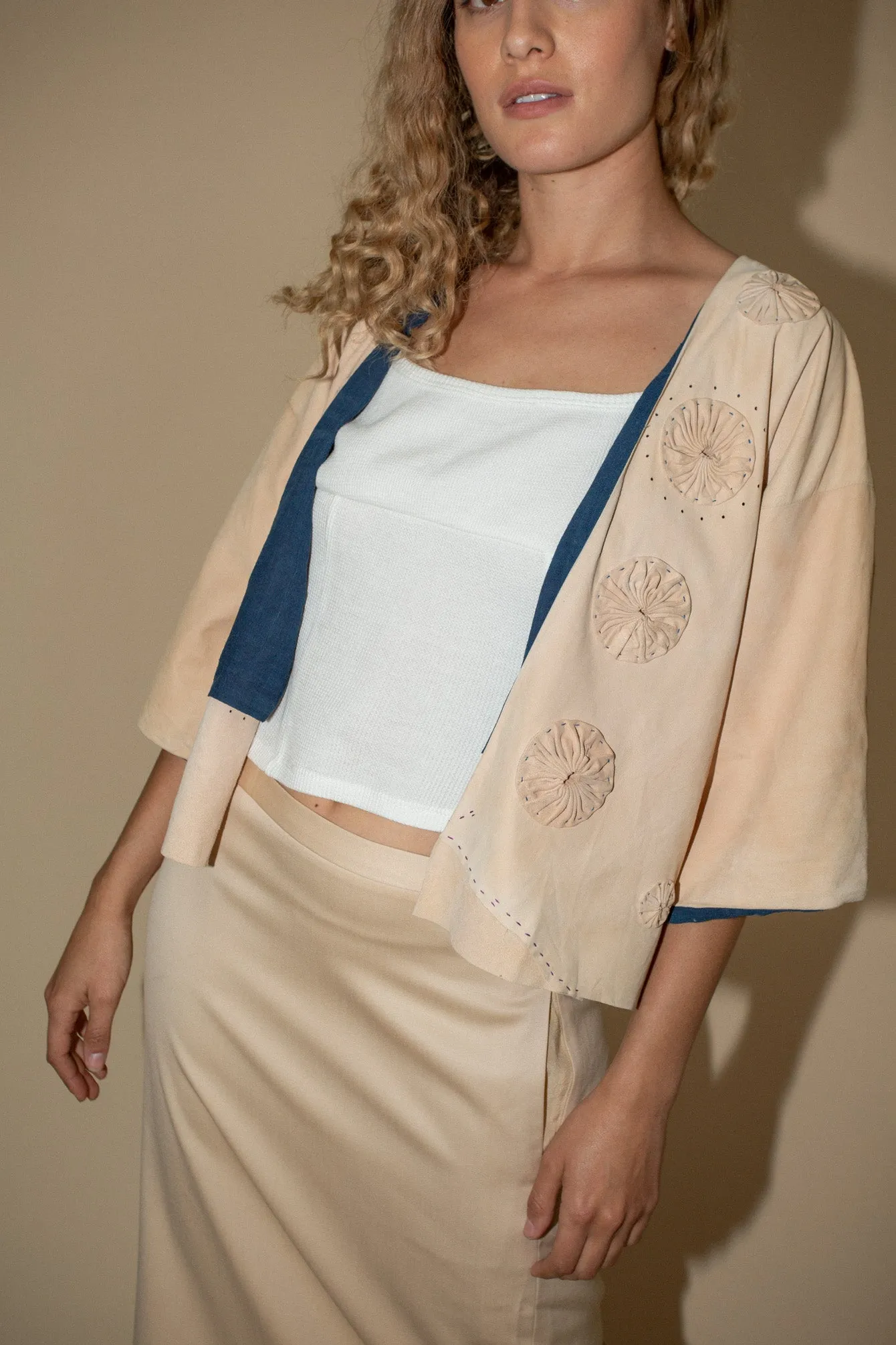 Milena Silvano Suede Kimono in Pink