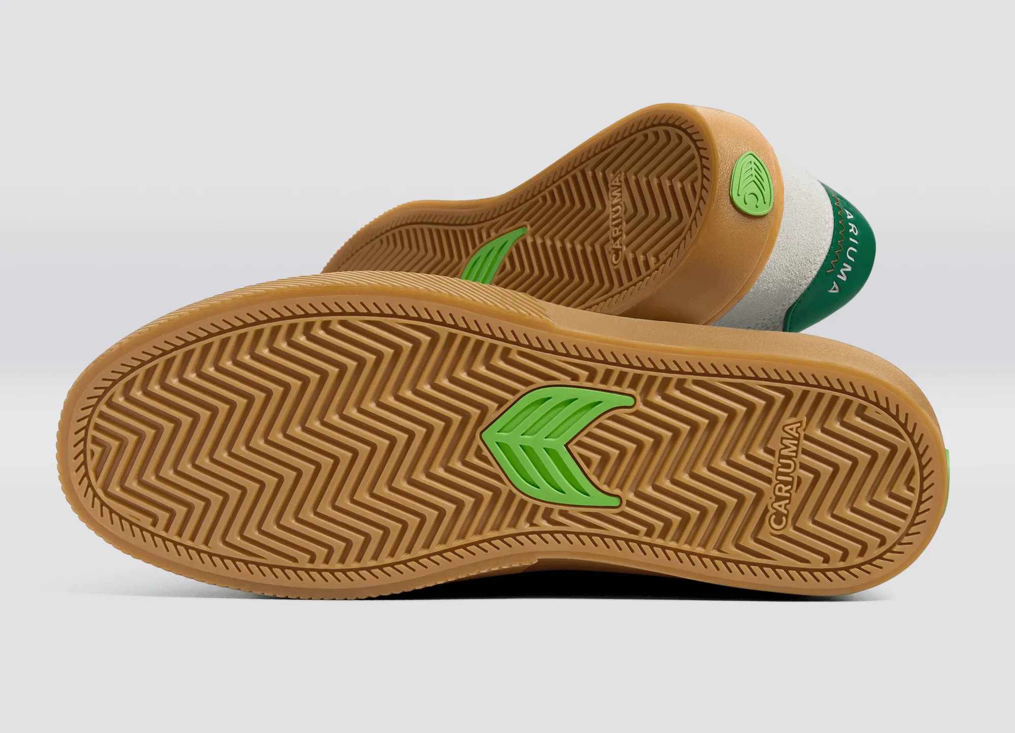 NAIOCA Gum Smoke White Suede Off-White Logo Green Sneaker Women