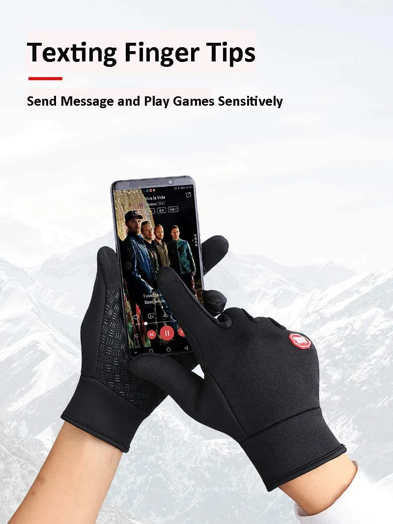New OneCut Upgraded Winter Gloves Windproof Warm Gloves for Sport Outdoor Running Hiking Driving Climbing for Men/Women (M) Black