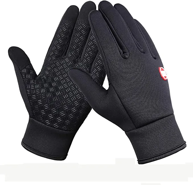 New OneCut Upgraded Winter Gloves Windproof Warm Gloves for Sport Outdoor Running Hiking Driving Climbing for Men/Women (M) Black