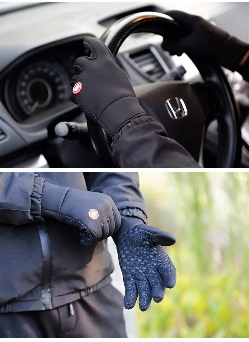 New OneCut Upgraded Winter Gloves Windproof Warm Gloves for Sport Outdoor Running Hiking Driving Climbing for Men/Women (M) Black