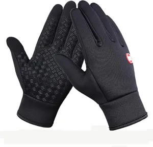 New OneCut Upgraded Winter Gloves Windproof Warm Gloves for Sport Outdoor Running Hiking Driving Climbing for Men/Women (M) Black