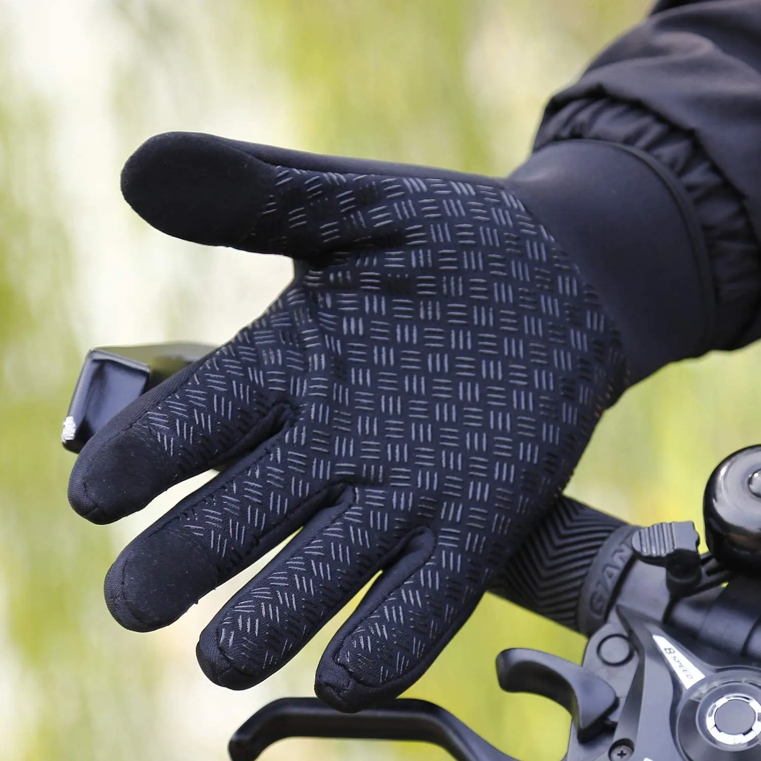 New OneCut Upgraded Winter Gloves Windproof Warm Gloves for Sport Outdoor Running Hiking Driving Climbing for Men/Women (M) Black