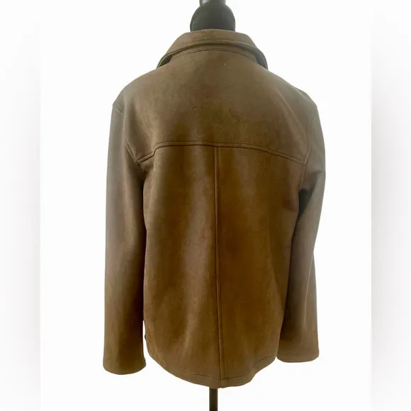 NWOT - SADIE &amp; SAGE Women’s Olive Faux Suede Button-up Shacket w Pockets - Sz L