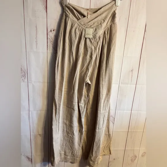 NWT FREE PEOPLE PACK UP LINEN PANTS | SMALL