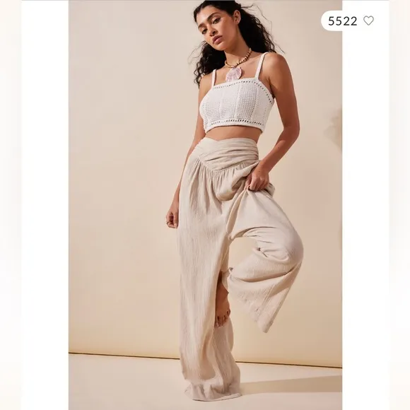NWT FREE PEOPLE PACK UP LINEN PANTS | SMALL