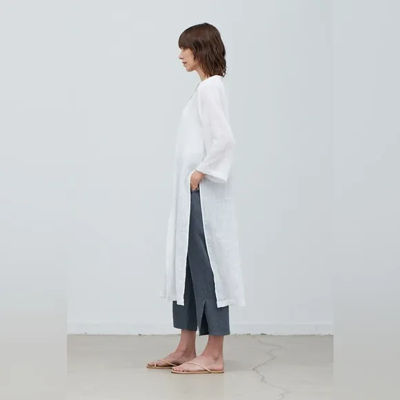 NWT @The KingKouture White Cotton Gauze Kimono Cover Up Medium