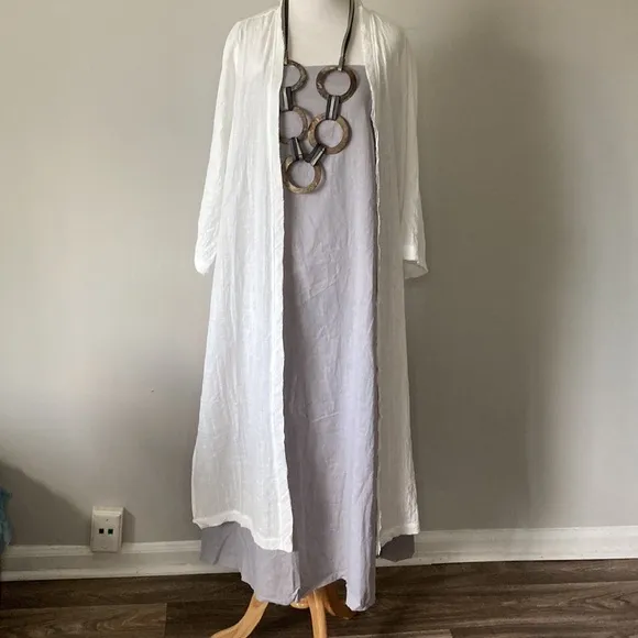 NWT @The KingKouture White Cotton Gauze Kimono Cover Up Medium