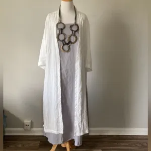 NWT @The KingKouture White Cotton Gauze Kimono Cover Up Medium