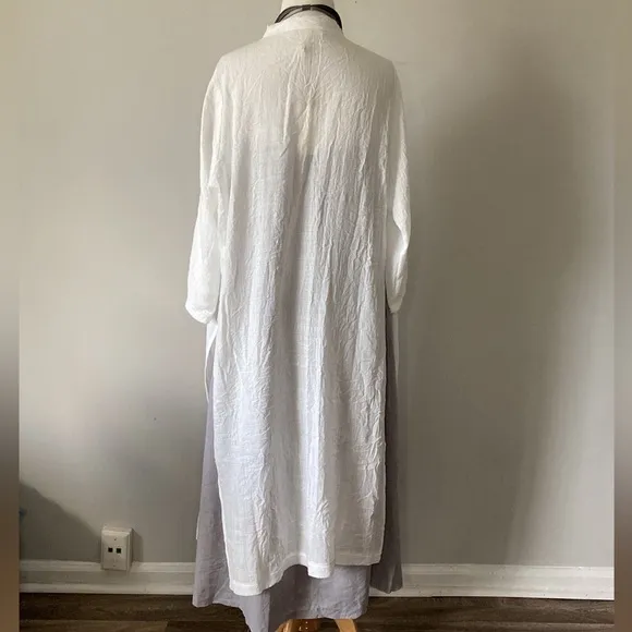 NWT @The KingKouture White Cotton Gauze Kimono Cover Up Medium