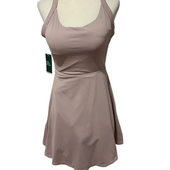 NWT Halara women's size small backless active dress pink purple with shorts