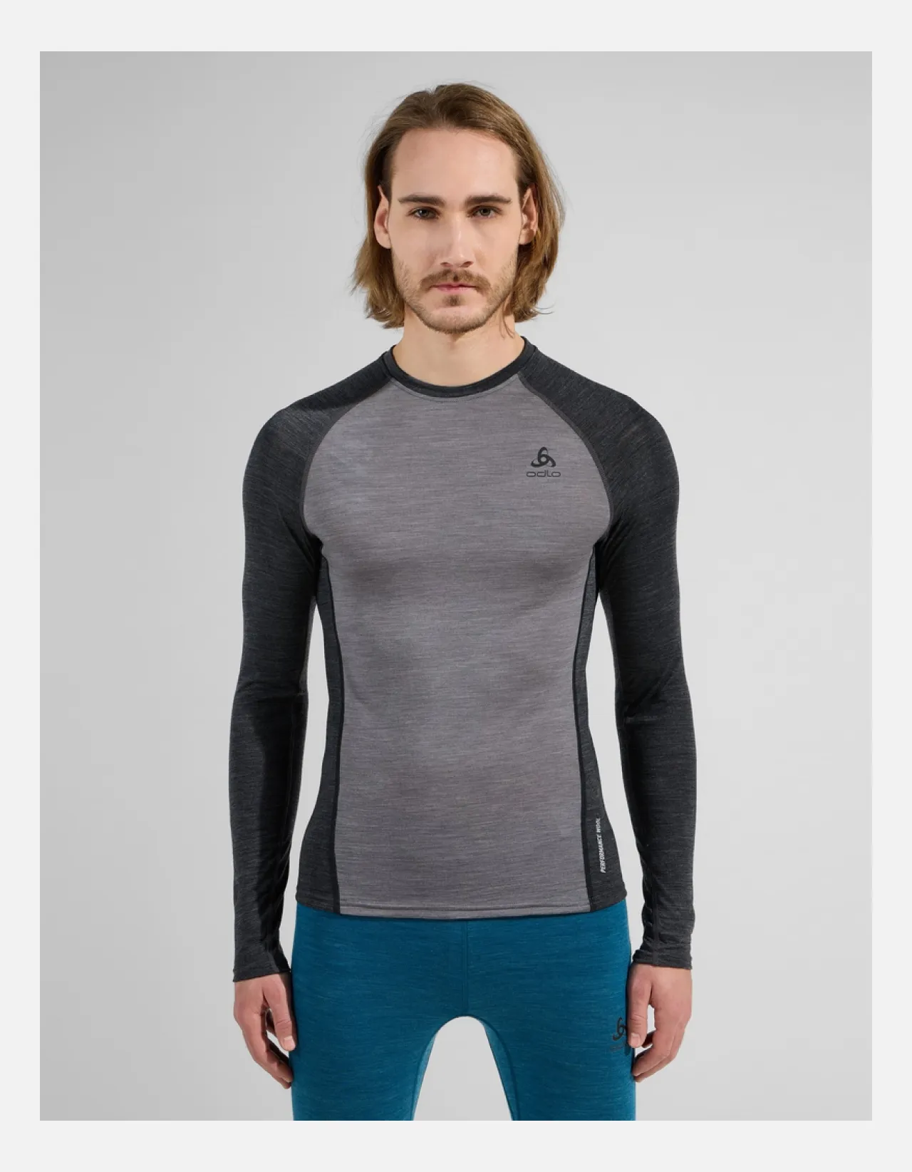 Odlo M Performance Wool 150 base layer, Dark Grey Melange