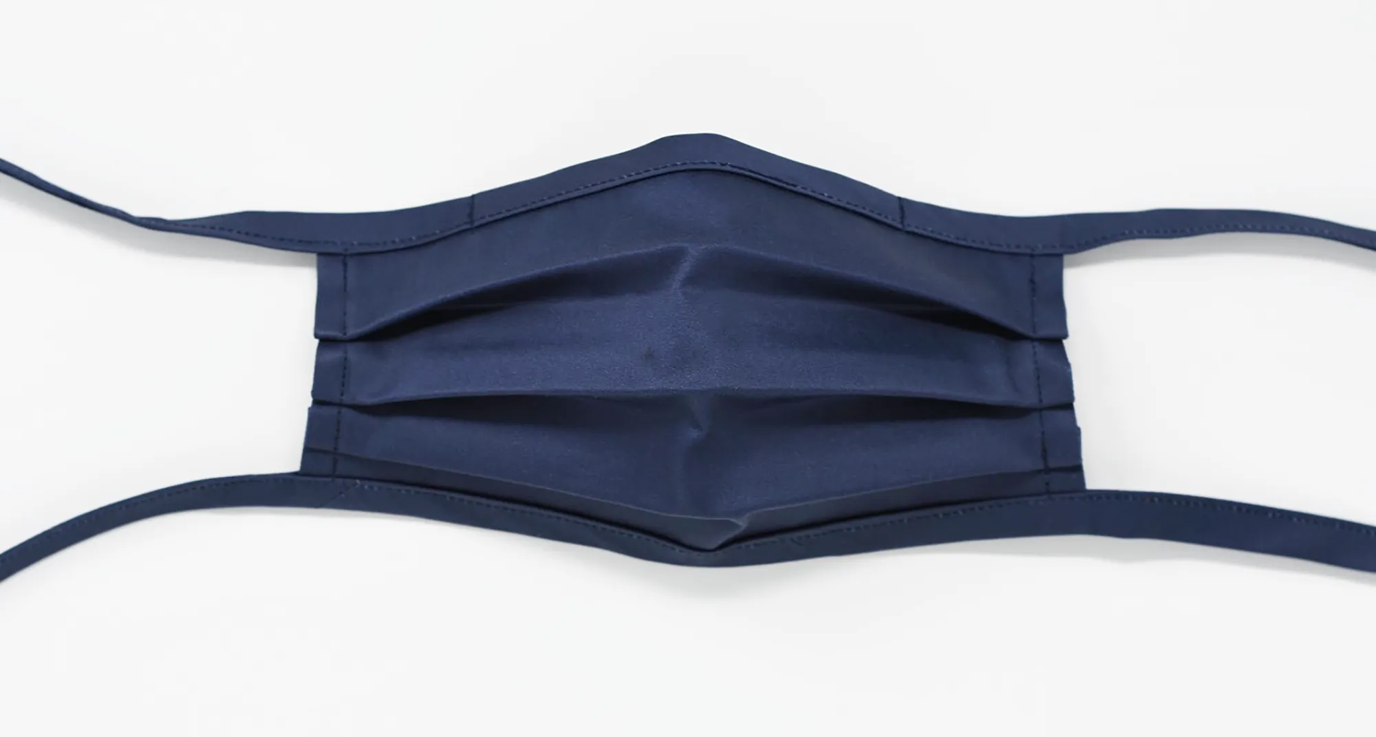 Organic Cotton Face Mask with Flexible Nose and Ties- Navy
